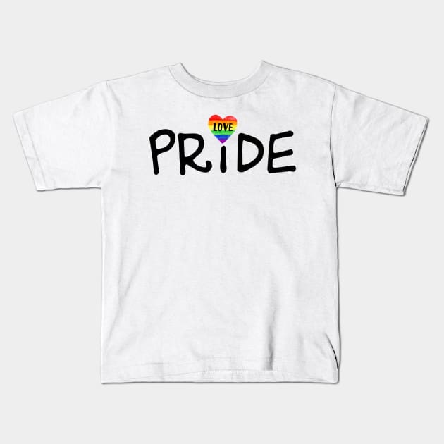 PRIDE LOVE - Black Kids T-Shirt by RendyPratama